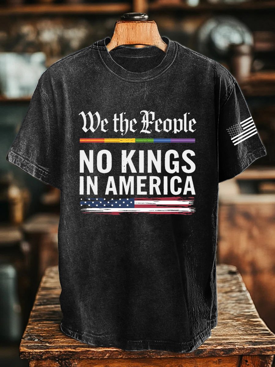 Men's fashion casual American Kingless print T-shirt