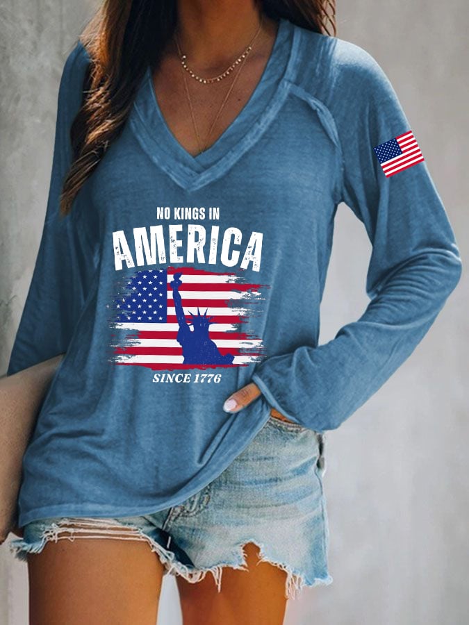 Women's No Kings In America 1776 Print T-Shirt