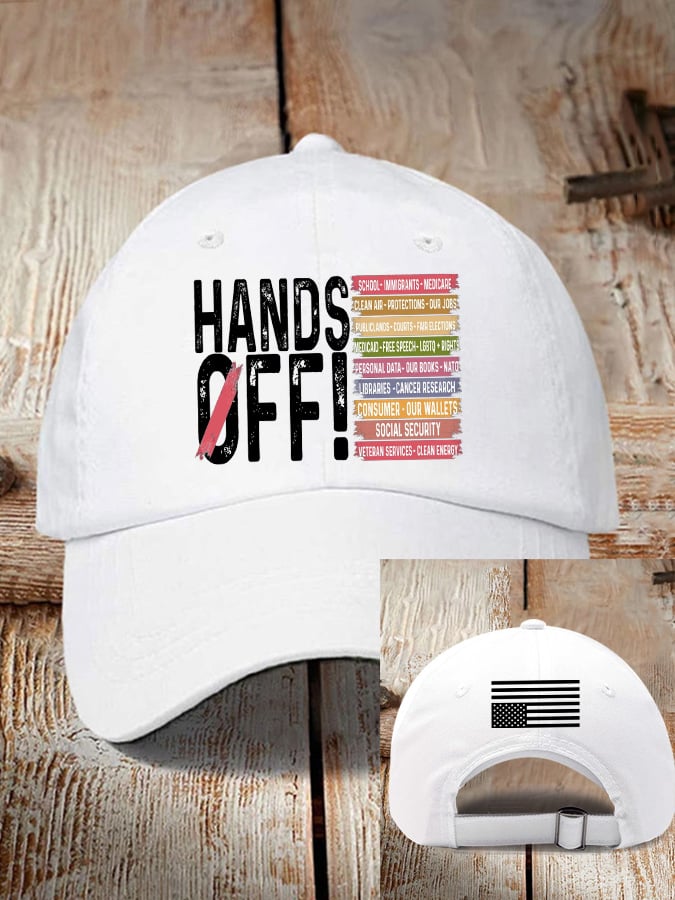 Unisex Retro Hands Off Protest Printed Baseball Cap