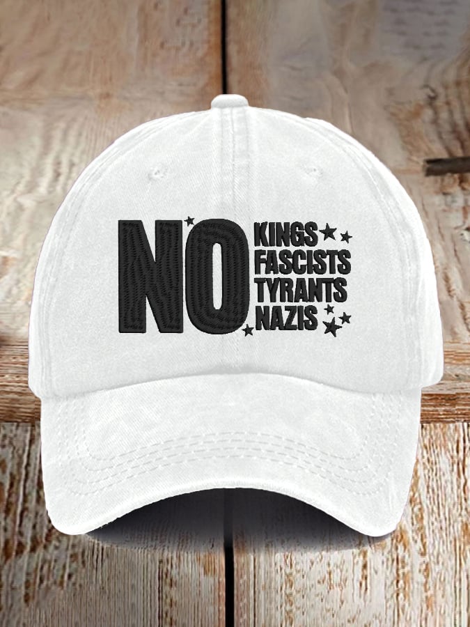 Retro No Kings No Fascists No Tyrants No Nazis Print Baseball Cap