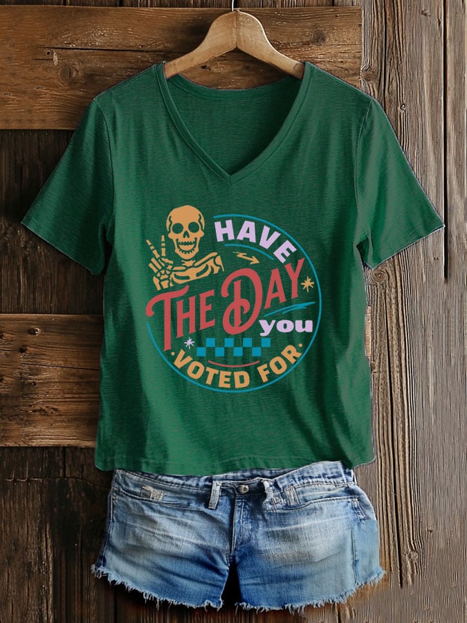 Women's Casual Fashion Animal Fdt Voting Print T-Shirt