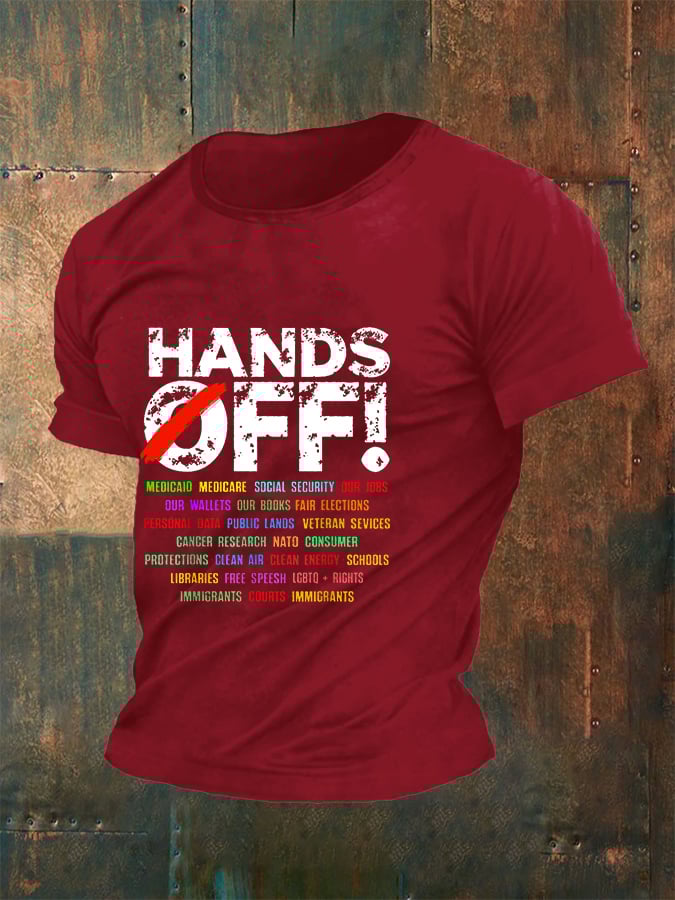 Men's Hands Off Protest Print T-Shirt