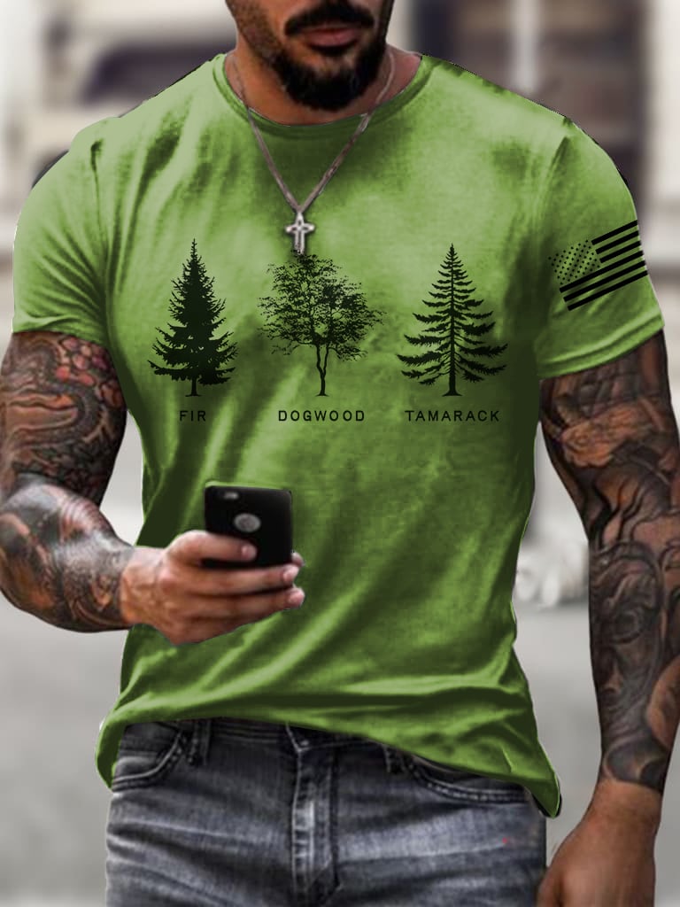 Men's casual FDT tree T-shirt
