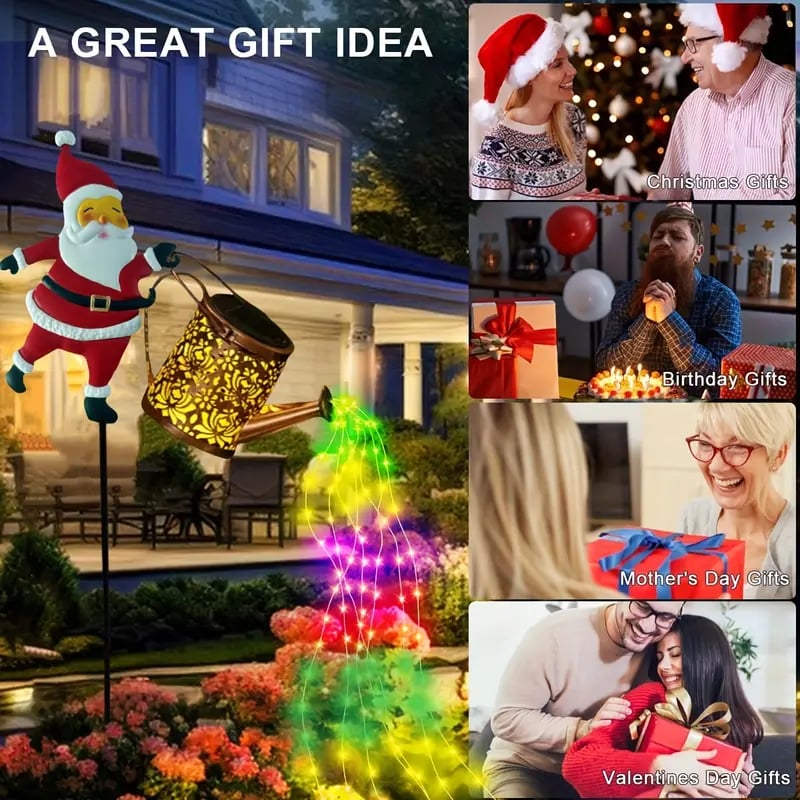 Santa Watering Can Light – Brighten Your Garden with Holiday Magic!✨