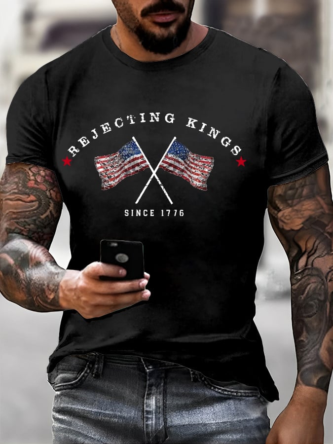 Men's “Rejection of the King since 1776” Printed T-Shirt