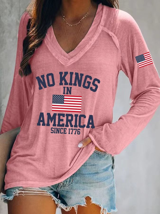 Women's  No King in America Print Casual T-shirt