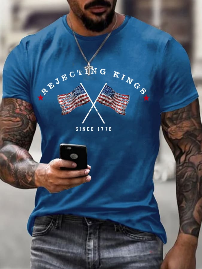 Men's “Rejection of the King since 1776” Printed T-Shirt
