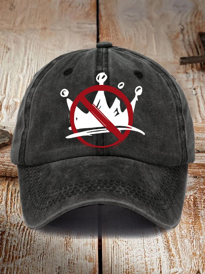 Vintage No Kings Print Baseball Cap