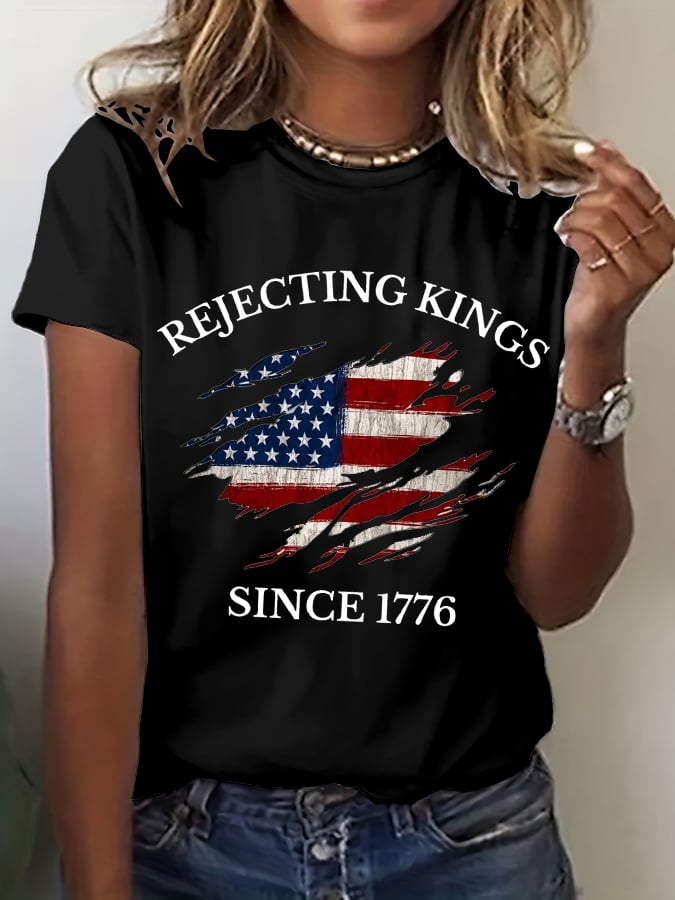 Women's “ Rejecting Kings Since 1776” V-neck T-shirt