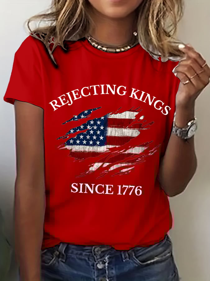 Women's “ Rejecting Kings Since 1776” V-neck T-shirt
