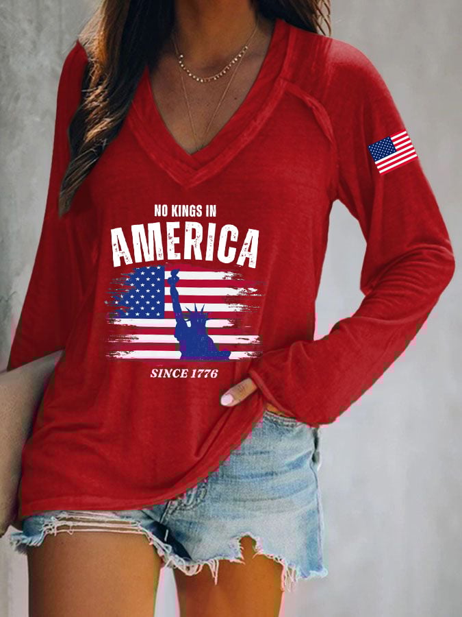 Women's No Kings In America 1776 Print T-Shirt