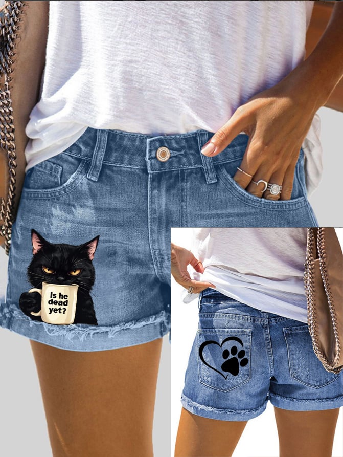 Women's Vintage Casual Cat FDT Jeans