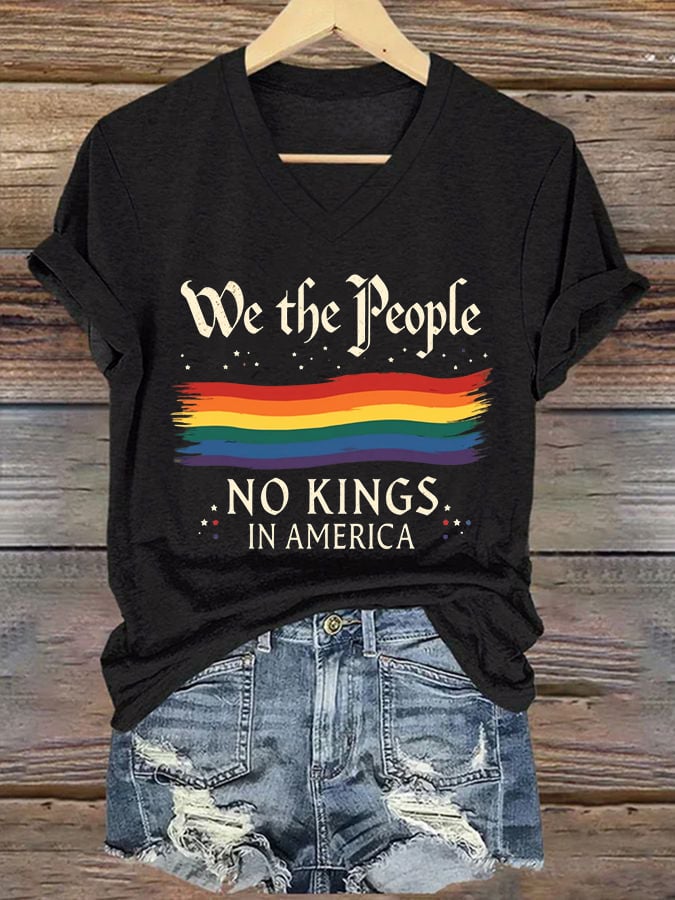 Women's No Kings In America Printed Casual T-Shirt