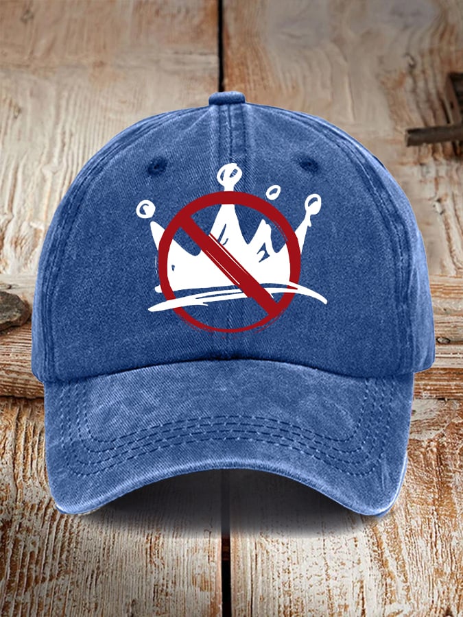 Vintage No Kings Print Baseball Cap