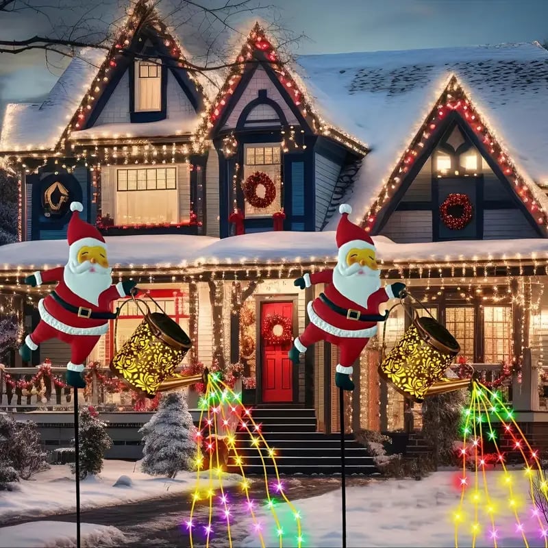 Santa Watering Can Light – Brighten Your Garden with Holiday Magic!✨