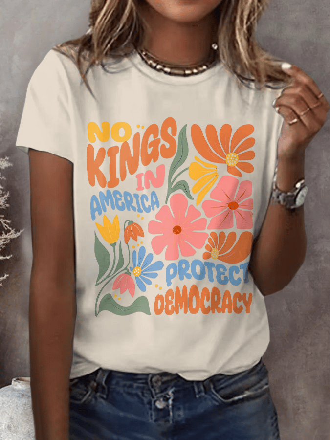 Women's Fashion Casual American Kingless Print T-Shirt