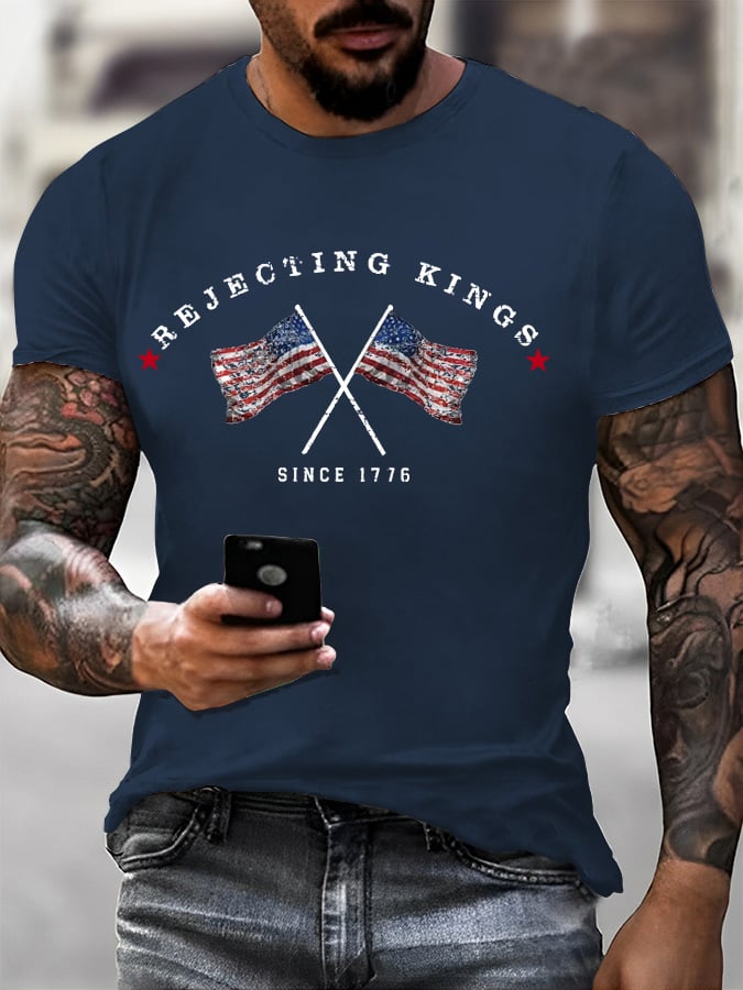 Men's “Rejection of the King since 1776” Printed T-Shirt