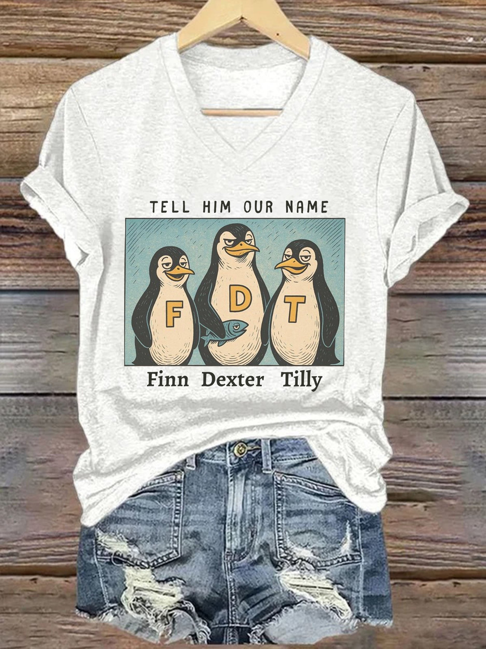 Women's Tell Him Our Name Finn Dexter Tilly Printed Short-Sleeved T-Shirt
