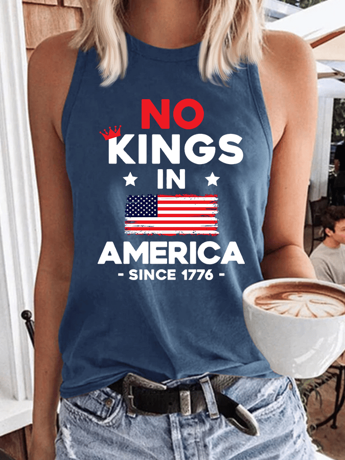 Women's No King In America Heat Transfer Casual Vest