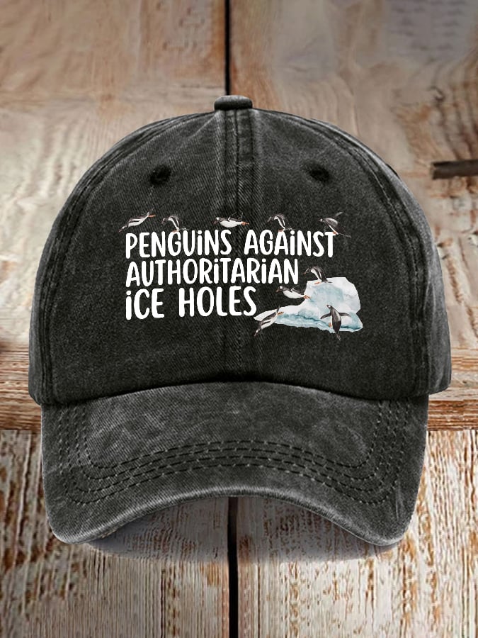 Penguins Against Authoritarian Ice Holes Print Baseball Cap