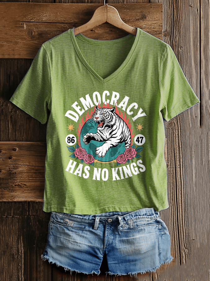 Women's Fashion Casual FDT Reject King Tiger Print T-shirt