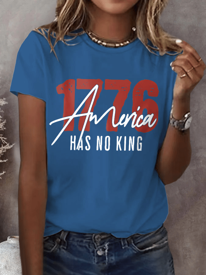 Women's Fashion Casual American Kingless Print T-Shirt