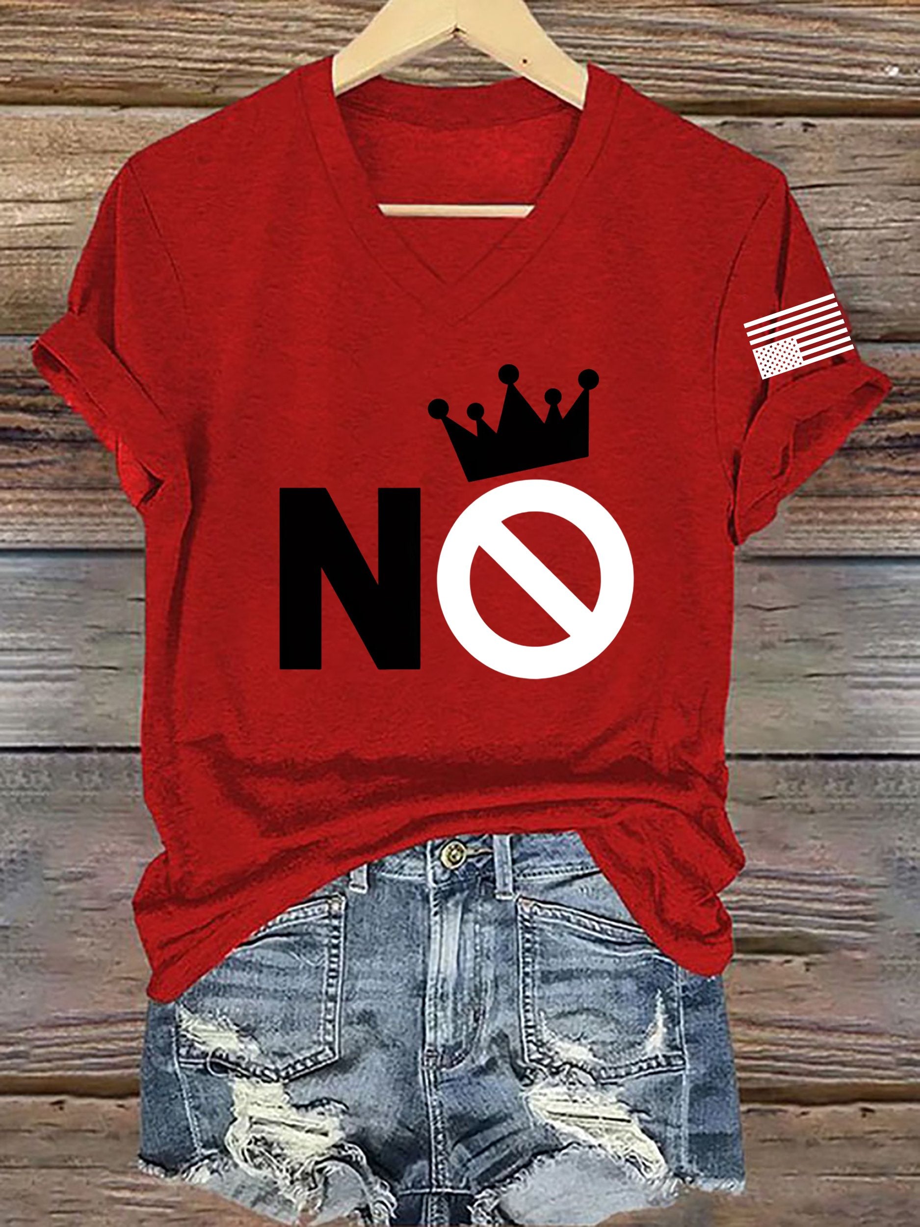 Women's No King Printed Short-Sleeved T-Shirt