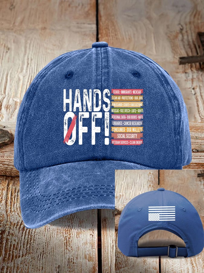 Unisex Retro Hands Off Protest Printed Baseball Cap
