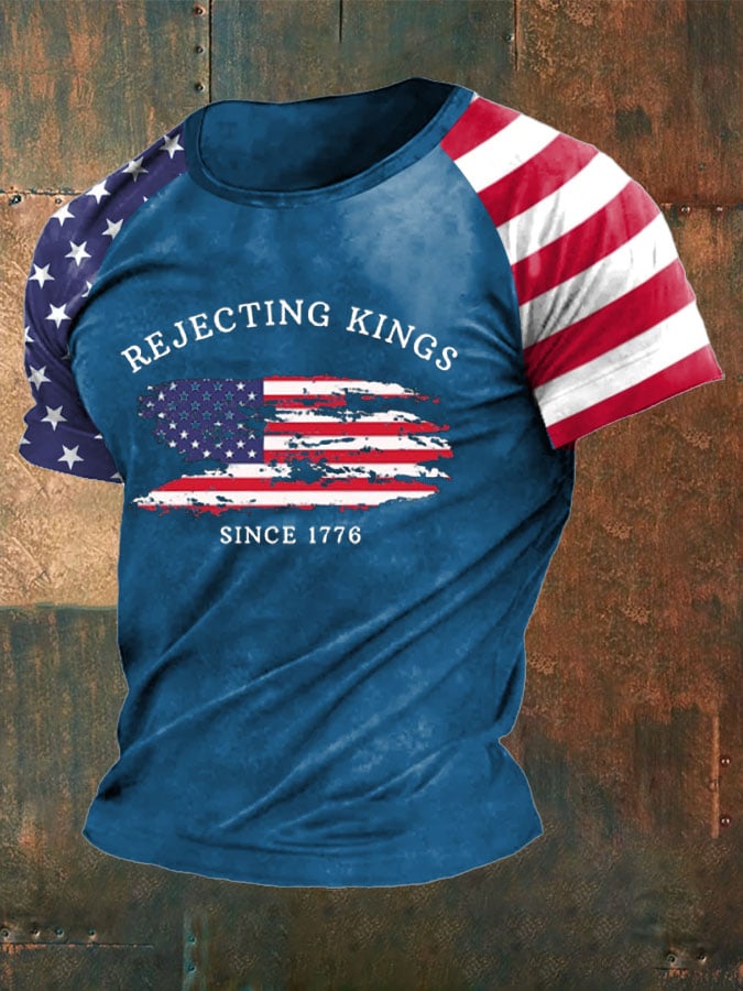 Men's Rejecting Kings Since 1776 Print Short Sleeve T-Shirt