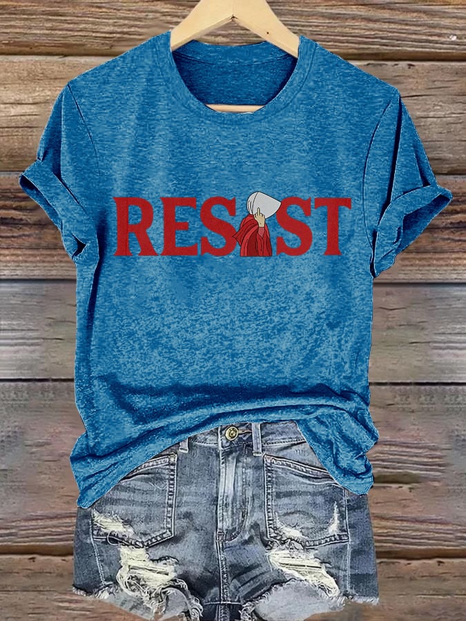Retro Resist Feminist Female Empowerment Women's Rights Pro Choice Print T-Shirt