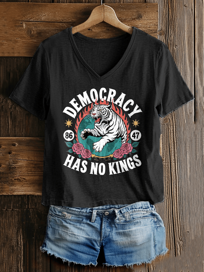 Women's Fashion Casual FDT Reject King Tiger Print T-shirt