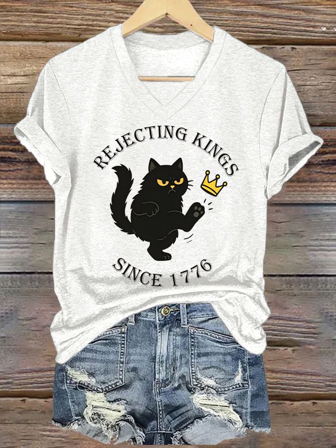 Women's Casual Fashion Fdt Cat Rejects The King T-Shirt