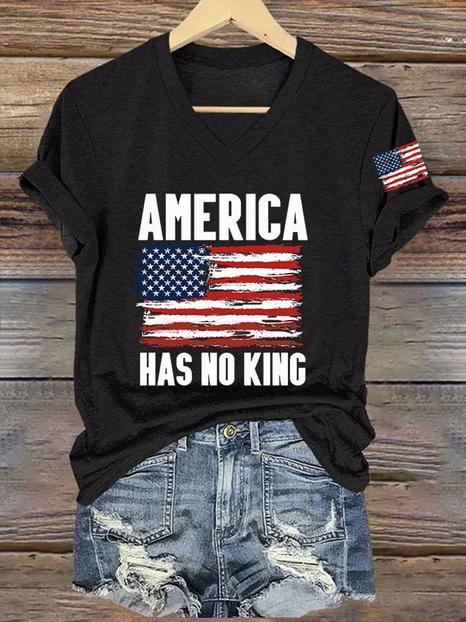 Women's No King in America Print T-Shirt