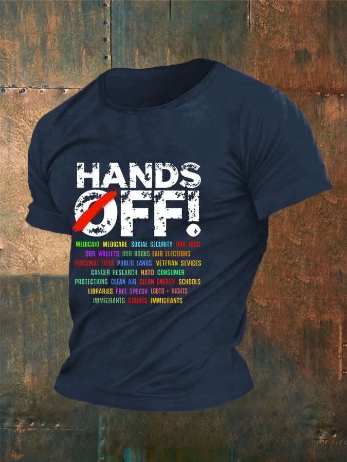 Men's Hands Off Protest Print T-Shirt