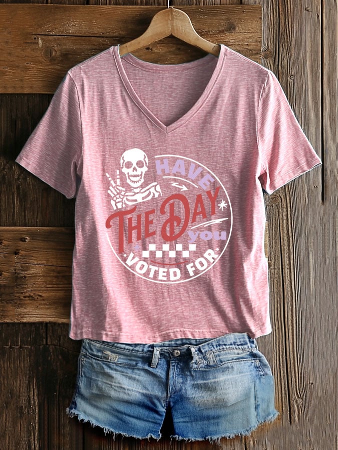 Women's Casual Fashion Animal Fdt Voting Print T-Shirt