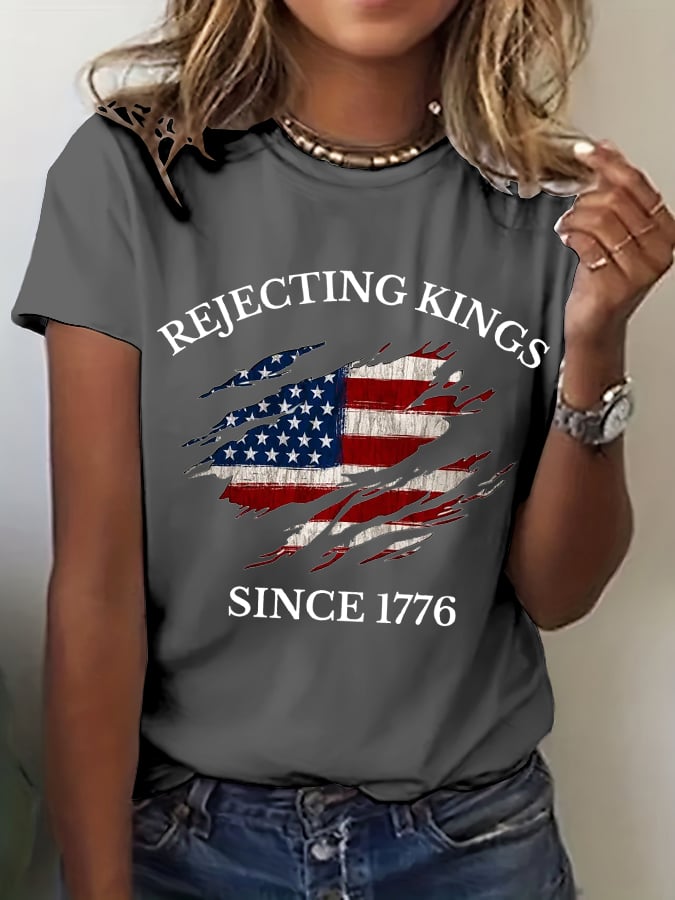 Women's “ Rejecting Kings Since 1776” V-neck T-shirt