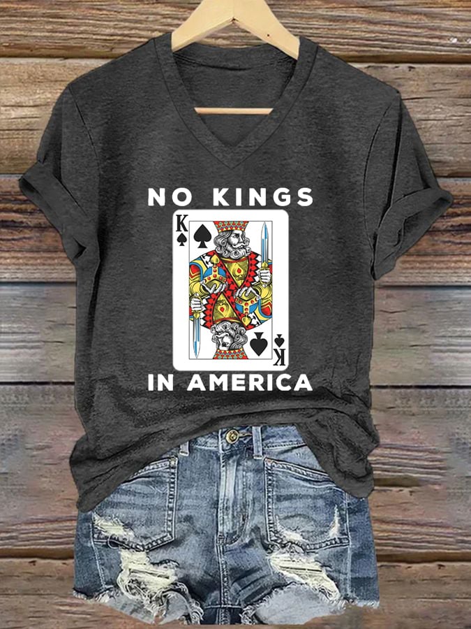 Women's Rejecting Kings Since 1776 Printed Casual T-Shirt