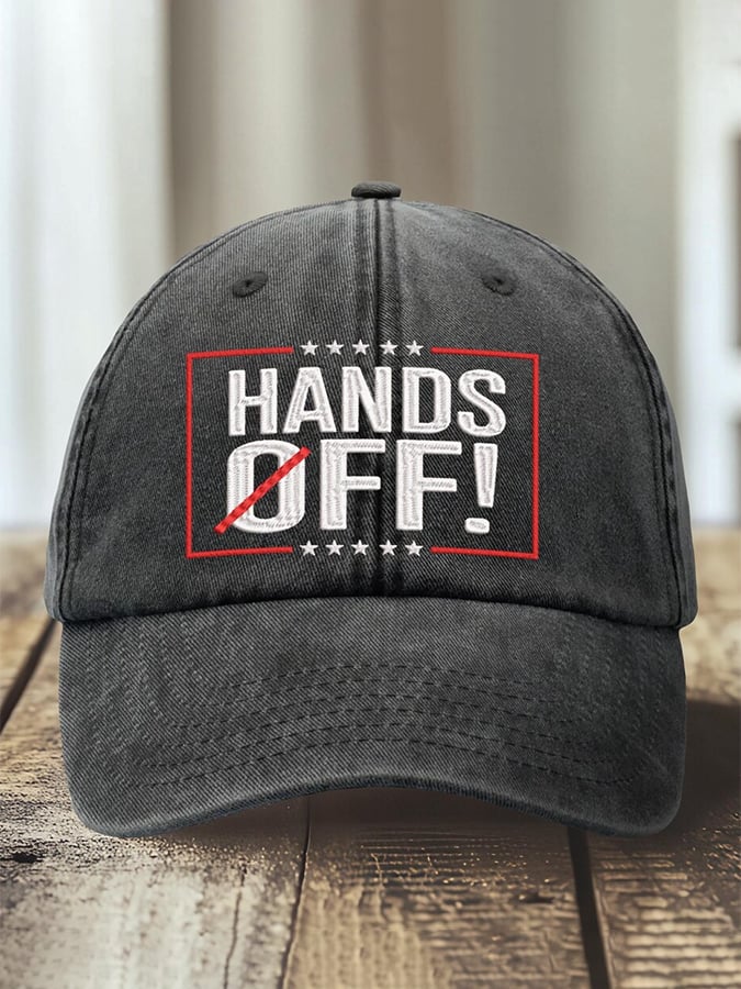 Unisex Distressed Washed Cotton FDT “Hands Off ” Hat