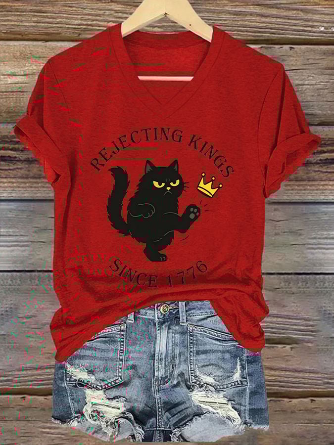 Women's Casual Fashion Fdt Cat Rejects The King T-Shirt