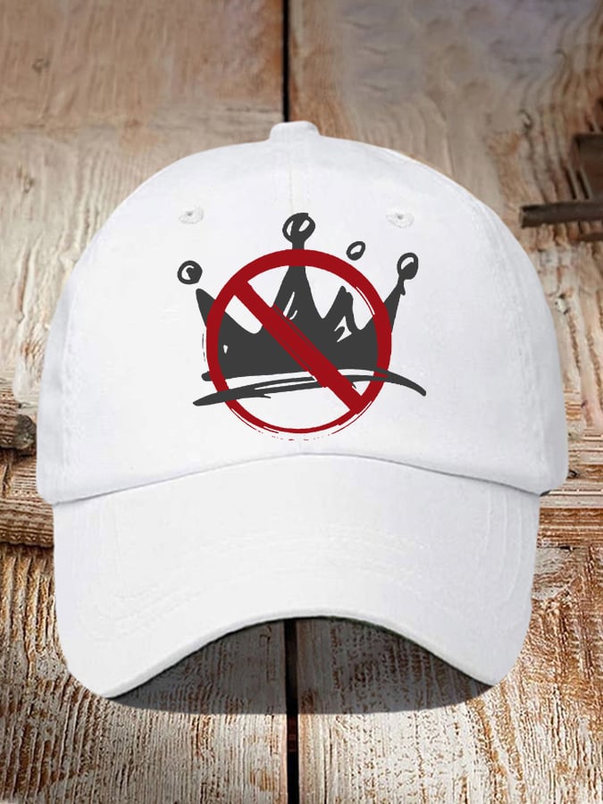 Vintage No Kings Print Baseball Cap