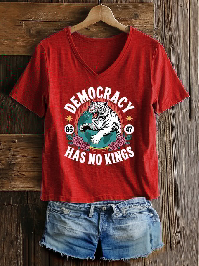 Women's Fashion Casual FDT Reject King Tiger Print T-shirt