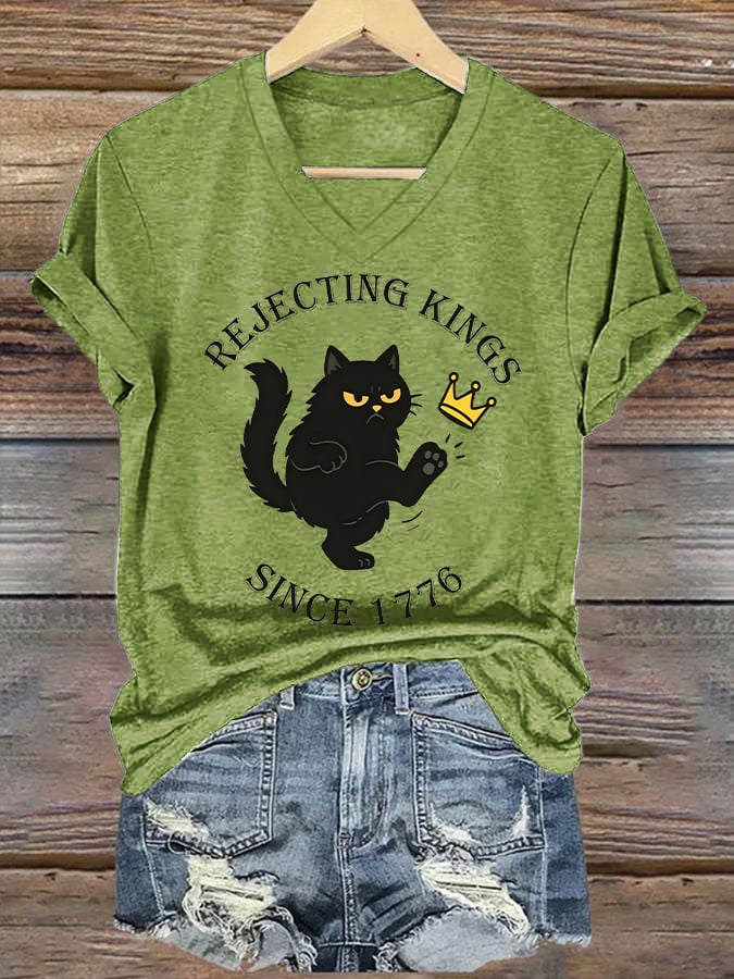 Women's Casual Fashion Fdt Cat Rejects The King T-Shirt