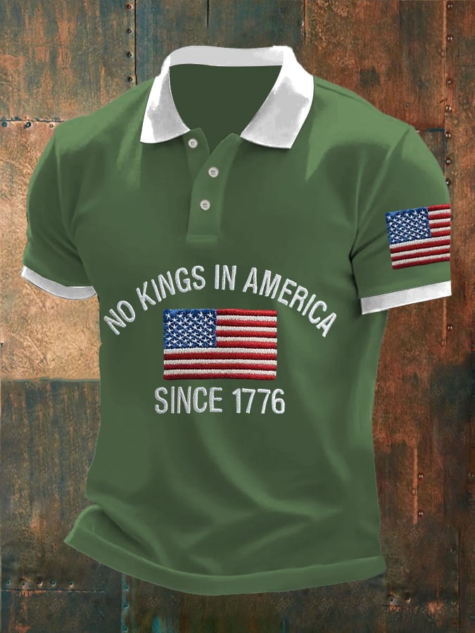 Men's Casual Fashion Fdt No King In America  Polo