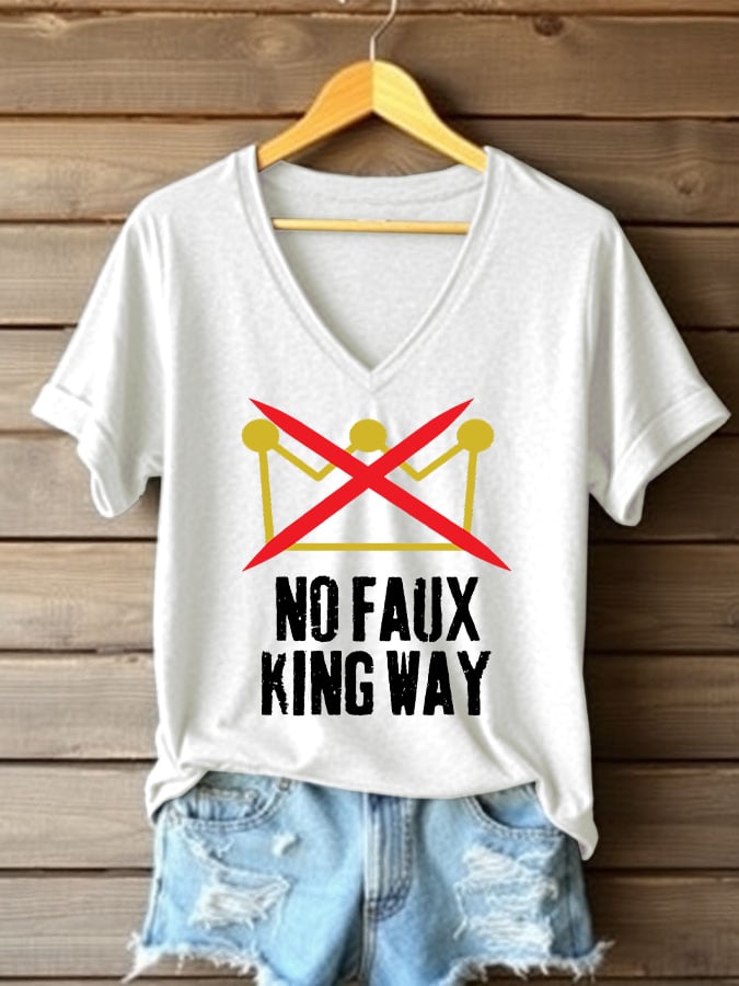 Women's No Faux King Way Printed Short-Sleeved T-Shirt