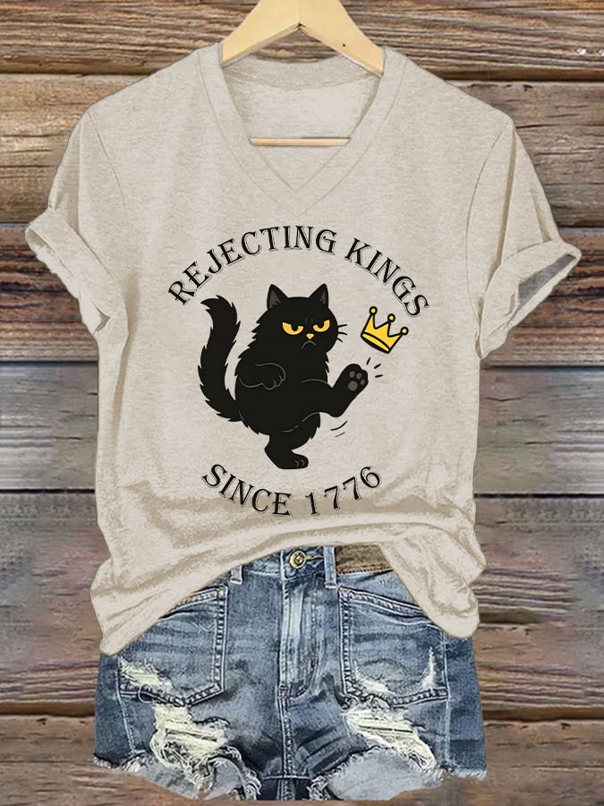 Women's Casual Fashion Fdt Cat Rejects The King T-Shirt