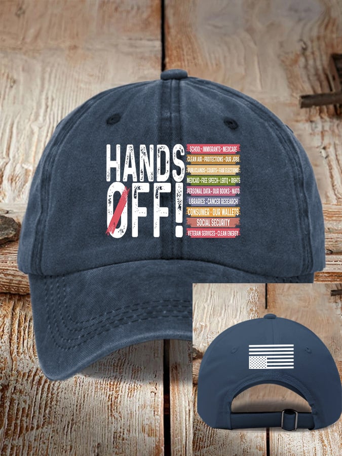 Unisex Retro Hands Off Protest Printed Baseball Cap