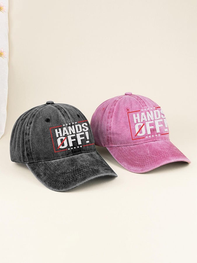 Unisex Distressed Washed Cotton FDT “Hands Off ” Hat