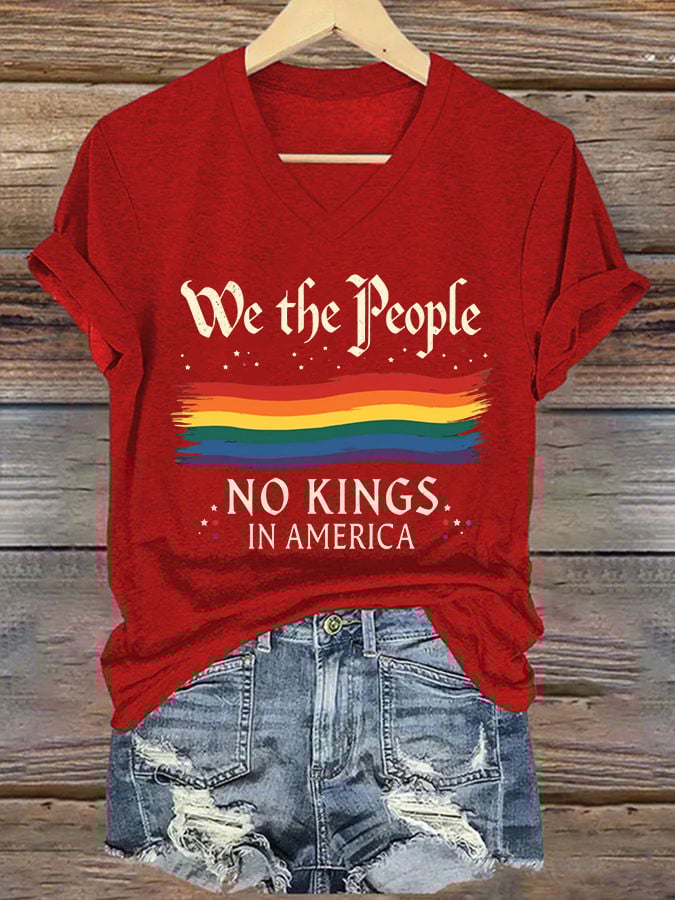 Women's No Kings In America Printed Casual T-Shirt