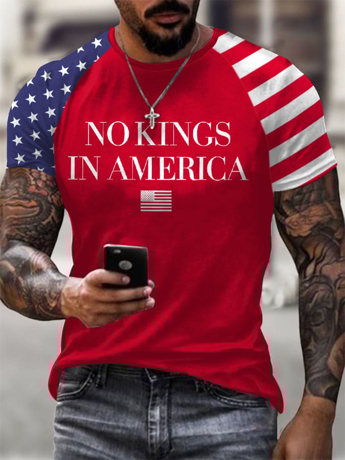 Men's No Kings in America Print Short Sleeve T-Shirt