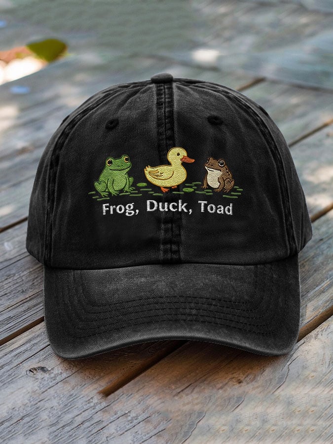 Unisex washed cotton FDT animal embroidered hat